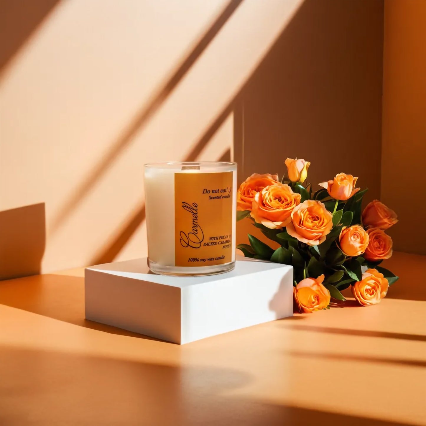 Natural soy wax scented wooden wick candle - Do Not Eat :)
