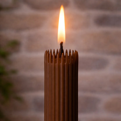 Crown-Forming Taper Candle Brown