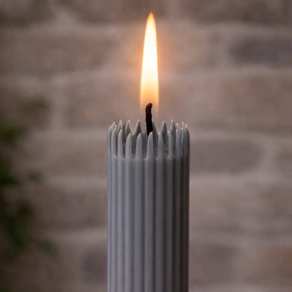 Crown-Forming Taper Candle Gray