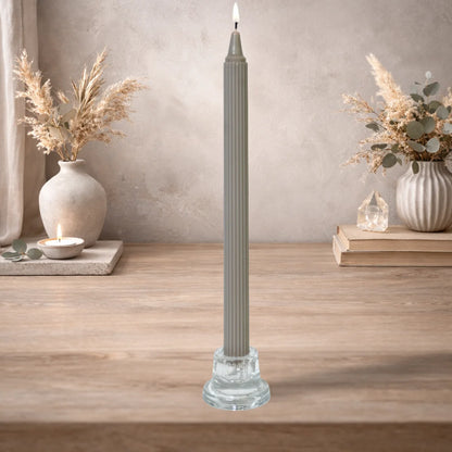 Crown-Forming Taper Candle Gray
