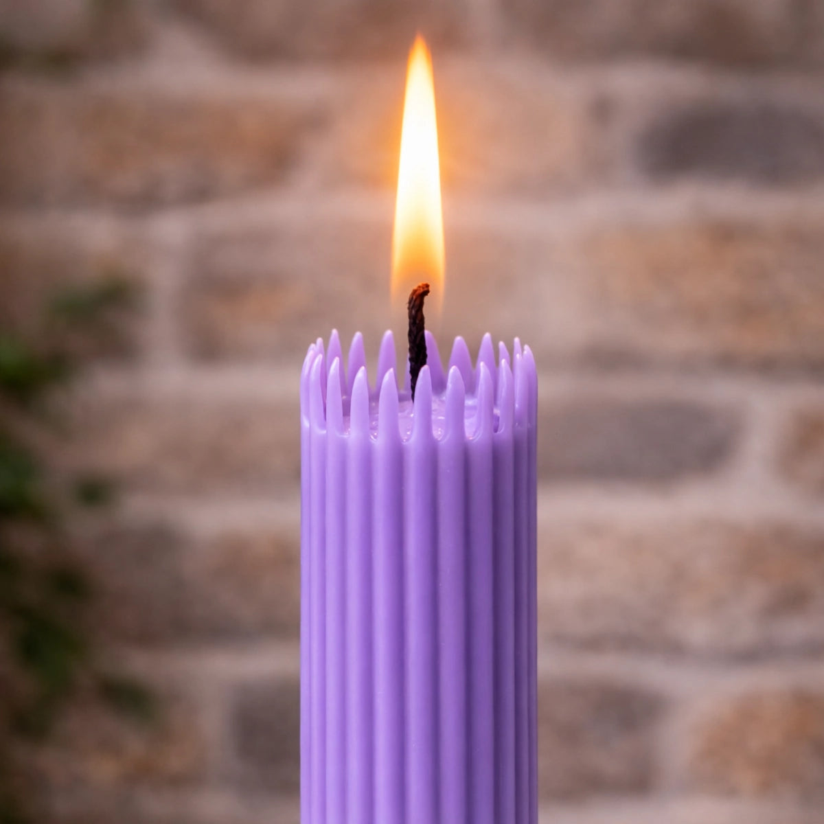 Crown-Forming Taper Candle Purple