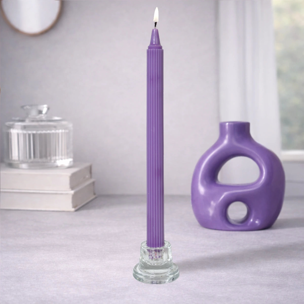 Crown-Forming Taper Candle Purple