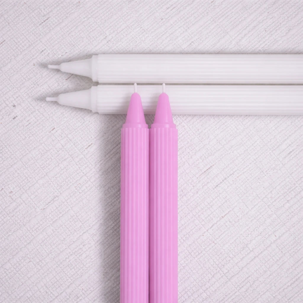 Crown-Forming Taper Candle Pink