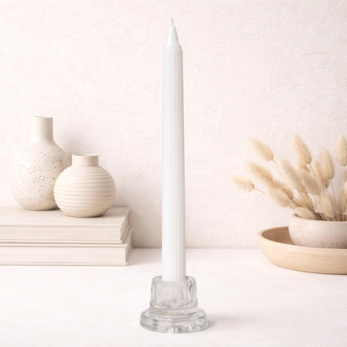 Crown-Forming Taper Candle White