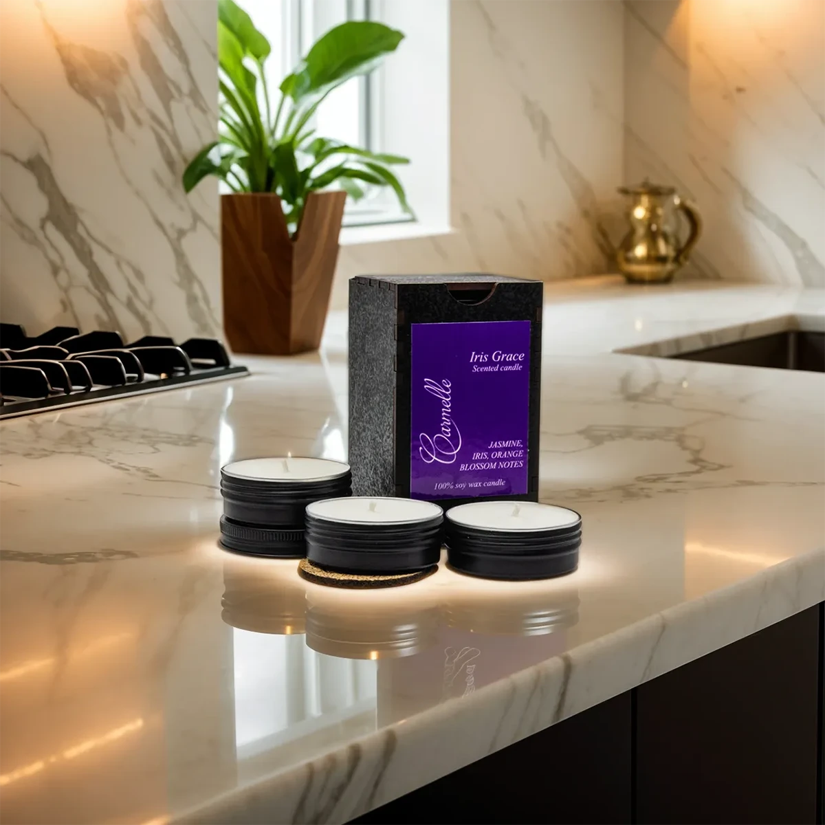 Natural Soy Wax Scented Candle - Iris Grace