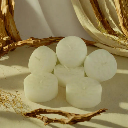 Handmade Natural Stearin Tealight Decorative Candles - White