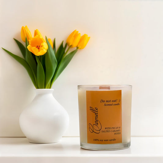 Natural soy wax scented wooden wick candle - Do Not Eat :)